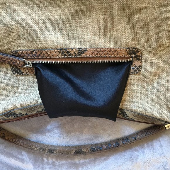 London Fog tan beige tweed-like linen shoulder bag - perfect for spring! - Picture 8 of 14